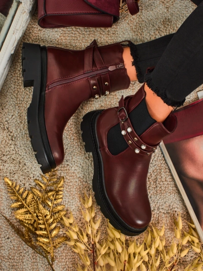 Високі жіночі ботильйони з екошкіри Pearl Mist