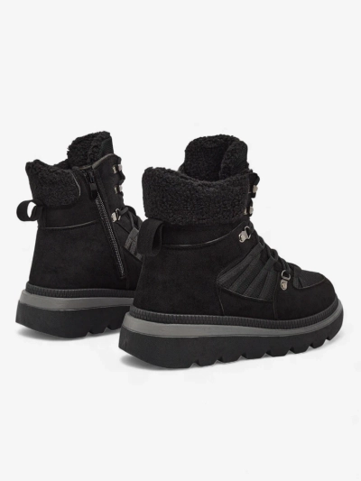 Dámské Kotníkové Boty Aurora Černé Kožené Elegantní na Podzim