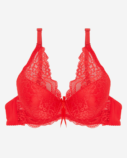 Жіночий бюстгальтер пуш-ап з червоним мереживом - Нижня білизна