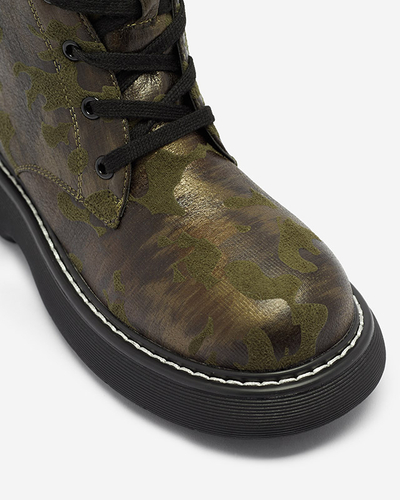 Zelené dámské moro trappery Moreore - Obuv