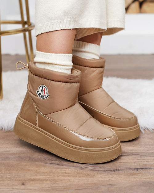 Royalfashion Жіночі черевики-сліпони для снігу коричневого кольору Ademra