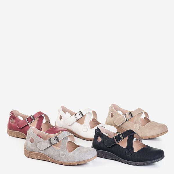 Světle šedé dámské boty se zapínáním na suchý zip Grazena - obuv