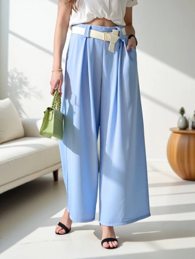 Royalfashion Широкі жіночі штани з поясом