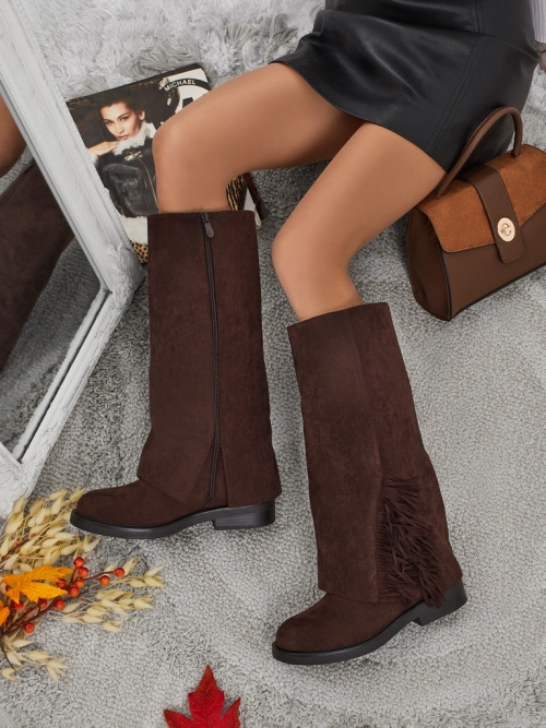 Жіночі чоботи еко замшеві з халявою Ismara