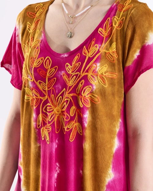 Жіноча пляжна сукня-нарзутка фуксія-камедь - Одяг