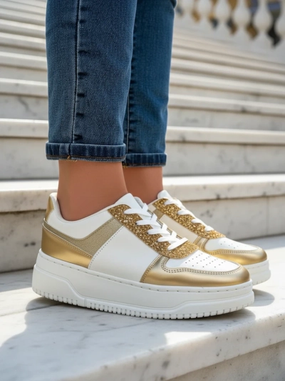 Bella Glamour Złoty Sneakers Damskie