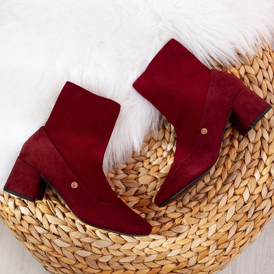 Bordowe czółenka ze skarpetką Preciosa - Obuwie