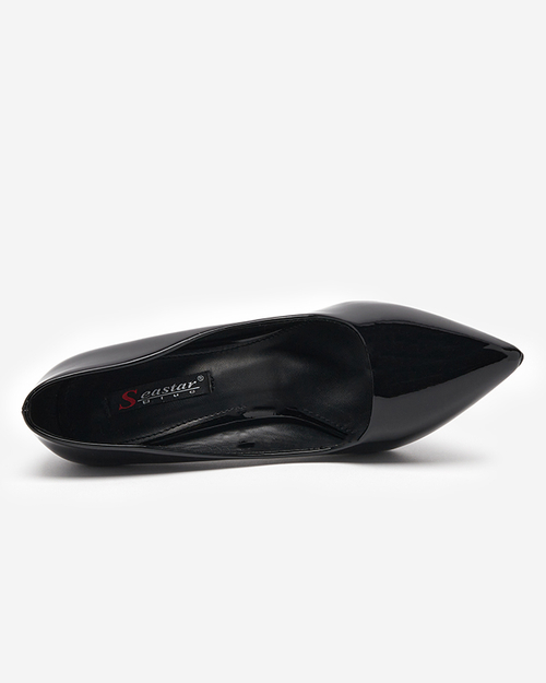 Чорні лаковані туфлі на високих підборах Merier