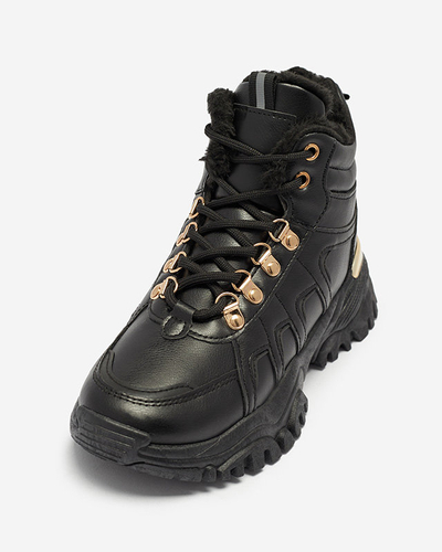 Чорні черевики з екошкіри Vetorr- Взуття