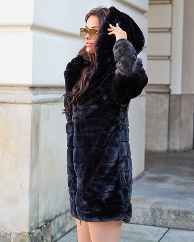 Пальто жіноче хутряне Royalfashion Black