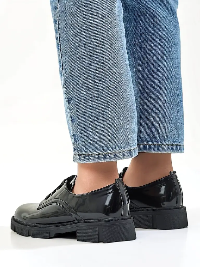 Royalfashion Dámské lakované kožené boty Omey