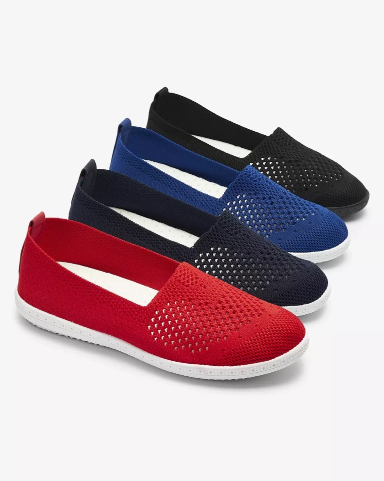 Tmavě modré látkové nazouvací tenisky Openwork Sadola - Obuv