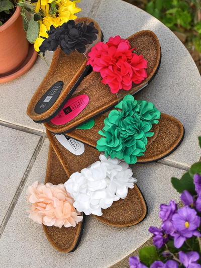 Royalfashion Dámské žabky s kvítky Flora Soft