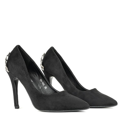 Černé vysoké podpatky s dekorací Devya - Obuv