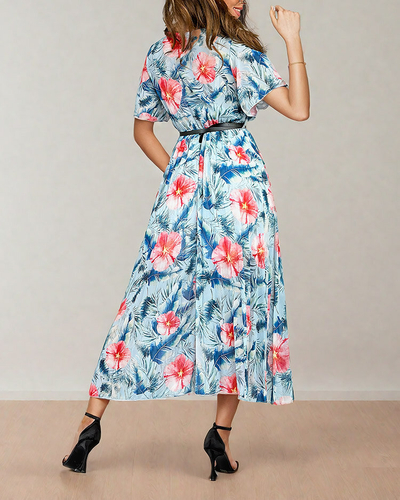 Royalfashion Dámské plisované květinové midi šaty
