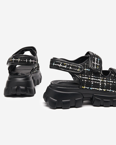 Černé dámské látkové sandály Pungia - Obuv