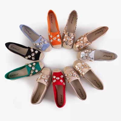 OUTLET Dámské béžové espadrilky s krystaly Erilla - Obuv