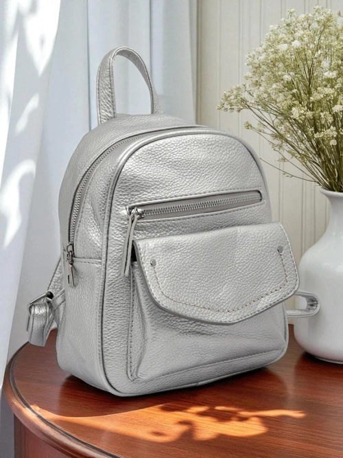 Жіночий рюкзак Selene Silver з екошкіри Królewska Moda, 25x25 см