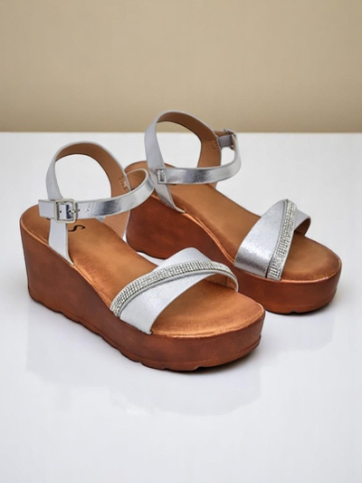 Royalfashion жіночі wedge-сандалі з стразами та блискітками Aurora Glow