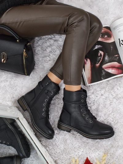 Eko kožené šněrovací dámské kotníkové boty Ravonna