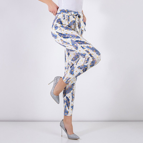 Білі жіночі штани з принтом