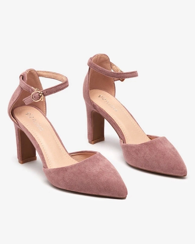 Tmavě růžové dámské sandály na sloupku Ollagy - Obuv