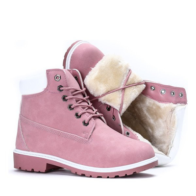 Ocieplane trapery w kolorze różowo- białym Ellea - Obuwie