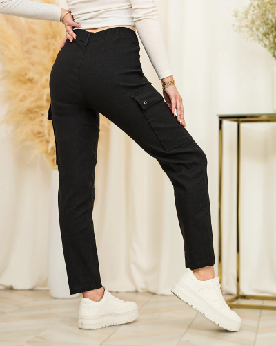 Royalfashion Жіночі прямі бойові штани чорного кольору