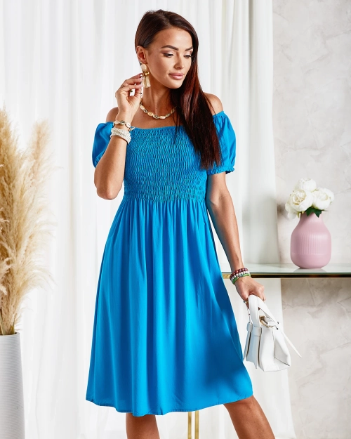 Бірюзова жіноча міні-сукня Royalfashion