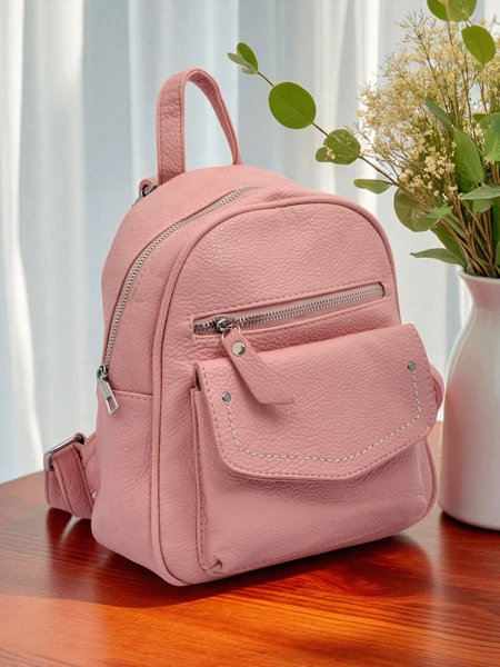 Dámský batoh Ariadne Rosa Królewska Moda z ekologické kůže 25x25 cm