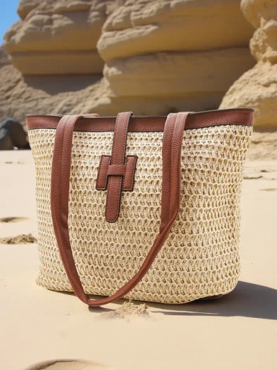 Royalfashion Velká slámová kabelka pro ženy