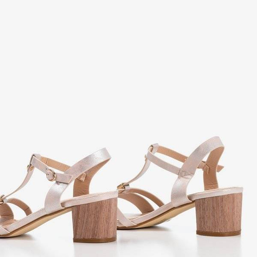 ВИХІД Бежеві жіночі босоніжки із срібним покриттям Samulico - Взуття