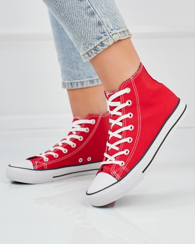 Royalfashion Dámské vysoké červené tenisky Eonall