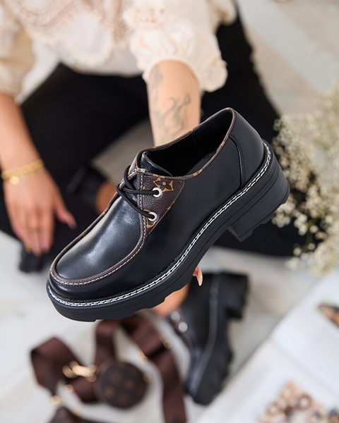 Royalfashion Černé dámské polobotky na pevné podrážce Dobbin