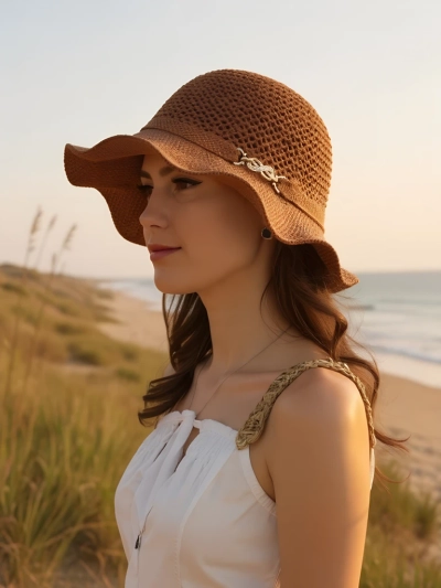 Royalfashion Dámský klobouk s vlnitým okrajem Wave Breeze