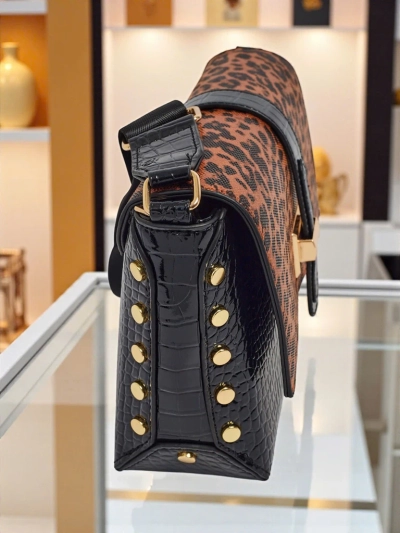 Lakovaná malá dámská kabelka z eko kůže Panthere Mist