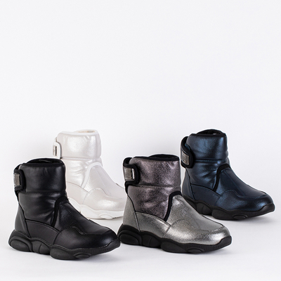 Білі дитячі утеплені черевики на липучках Wintori