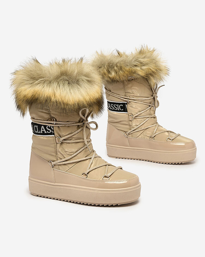 Royalfashion Světle hnědé nazouvací boty a'la snow boots for women Gomllo