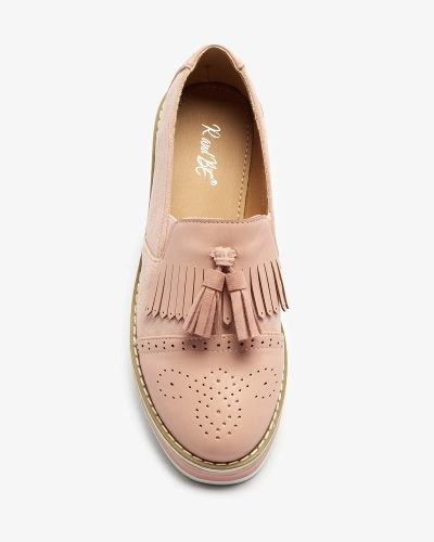 Рожеві жіночі напівчеревики на низьких підборах Veolita- Взуття