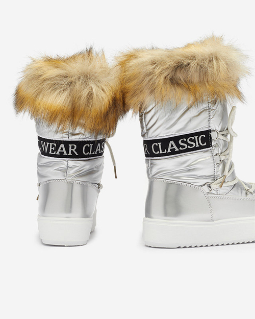 Жіночі сріблясті лаковані чоботи Fursav - Взуття