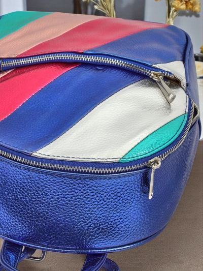 Royalfashion Жіночий рюкзак з екологічної шкіри з металевими смужками Metallic Stripes