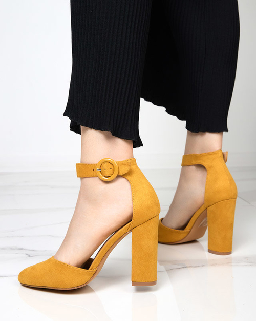 Жіночі босоніжки гірчиці на стовпі Nastio - Взуття