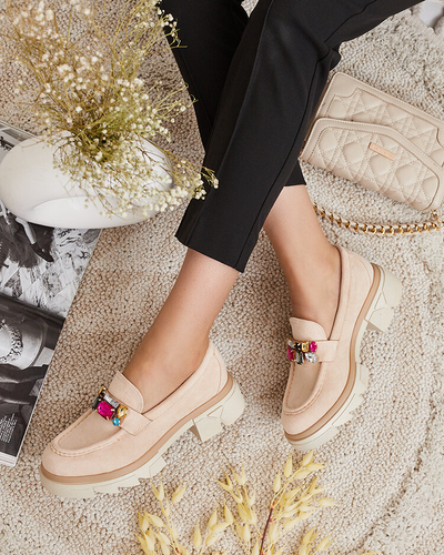 Мокасини Royalfashion з різнокольоровим камінням Sariner