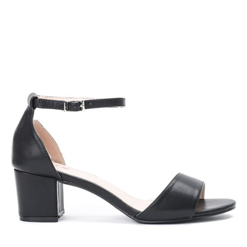 Чорні босоніжки на низькому посту Катерини - Взуття 1