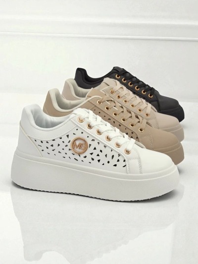 Aurelia Bianca – Bílé Tenisky Platforma Royalfashion Ecru