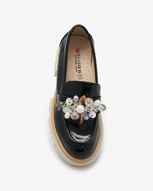 Livia Elegante - Чорні Розкішні Мокасини на Плоскому Каблуку