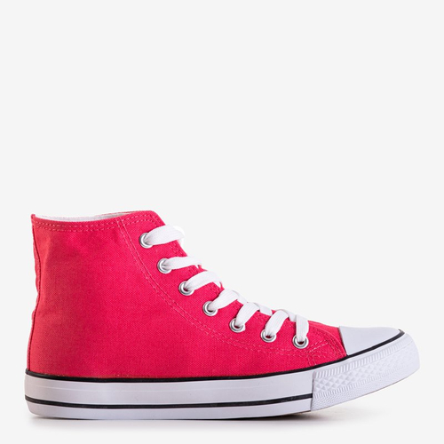 Високі неонові жіночі кеди в рожевому кольорі Skarllet