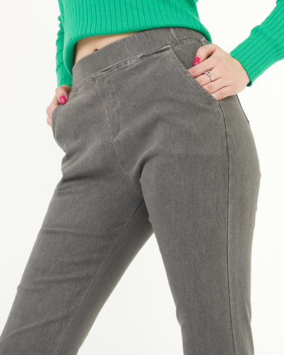 Šedé dámské úzké treginy - oblečení