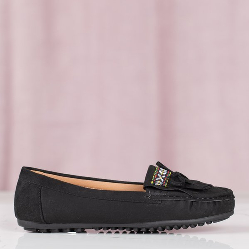 Чорні мокасини Kaddo з бахромою - Взуття