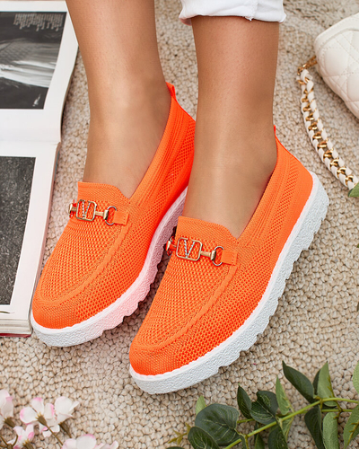 Royalfashion Dámské látkové mokasíny se zlatým zdobením Erticae